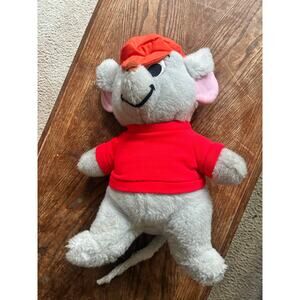 Vintage Plush Mouse in Red Top (Approx. 14” Tall) Bernard Rescuers Down Under